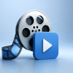 Persona convirtiendo un vídeo a formato MP4 online desde un ordenador portátil.