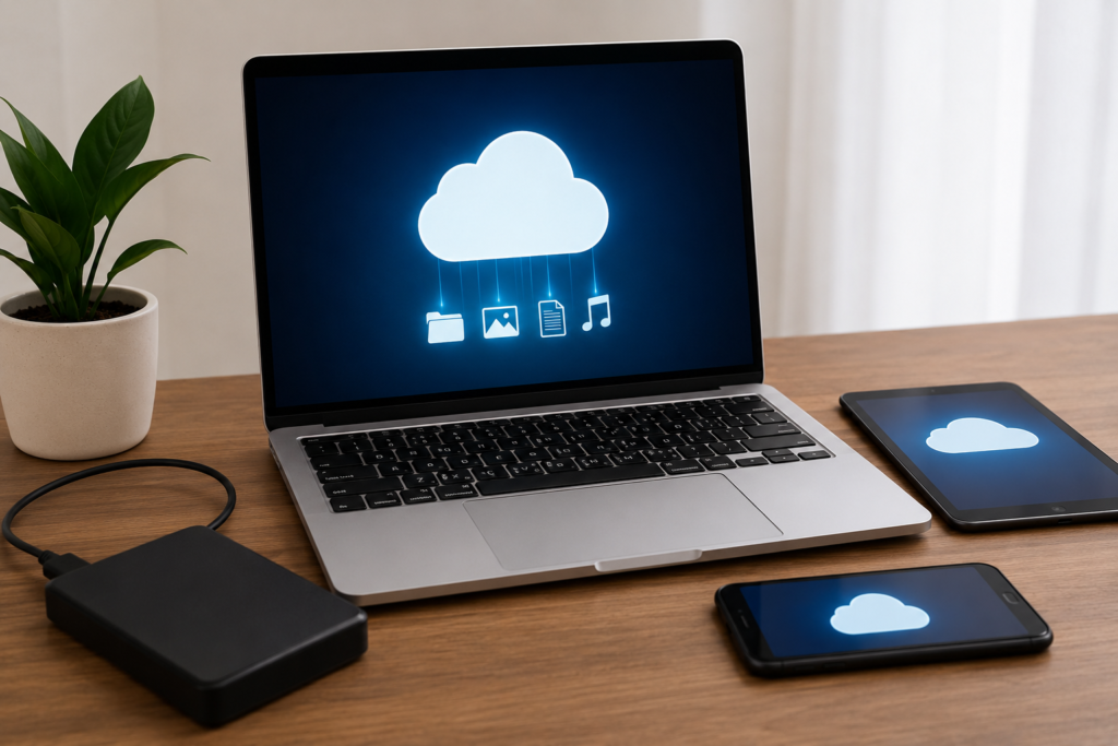 Aplicaciones de almacenamiento en la nube para guardar y sincronizar archivos de forma segura desde cualquier dispositivo.